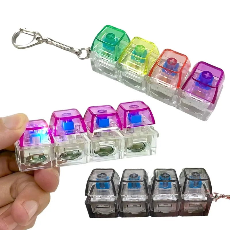 LED Keyboard Fidget Keychain Toy